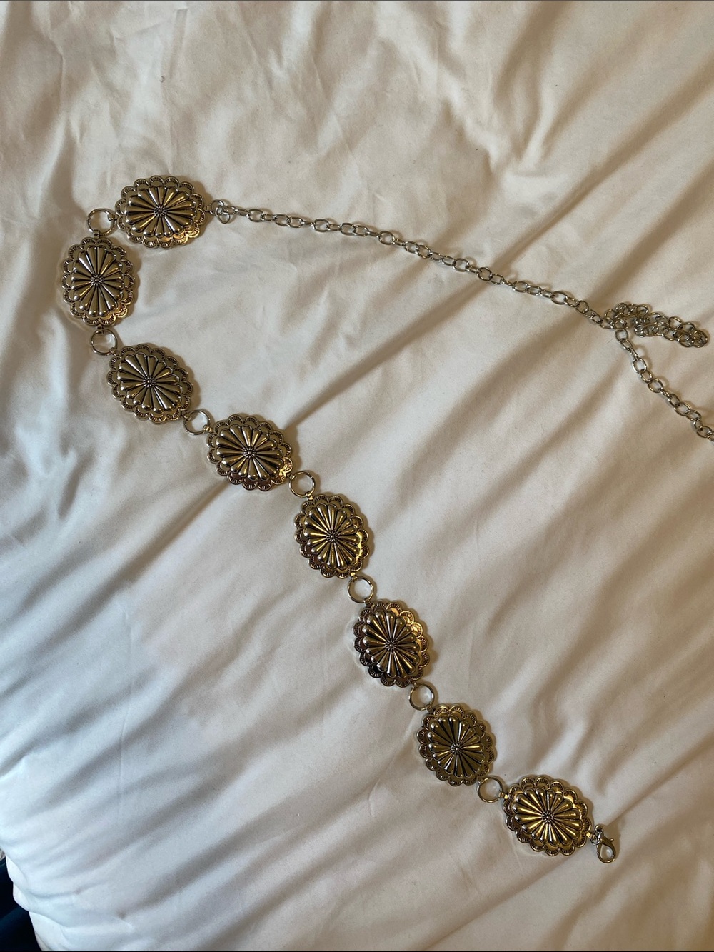 Silver western belt